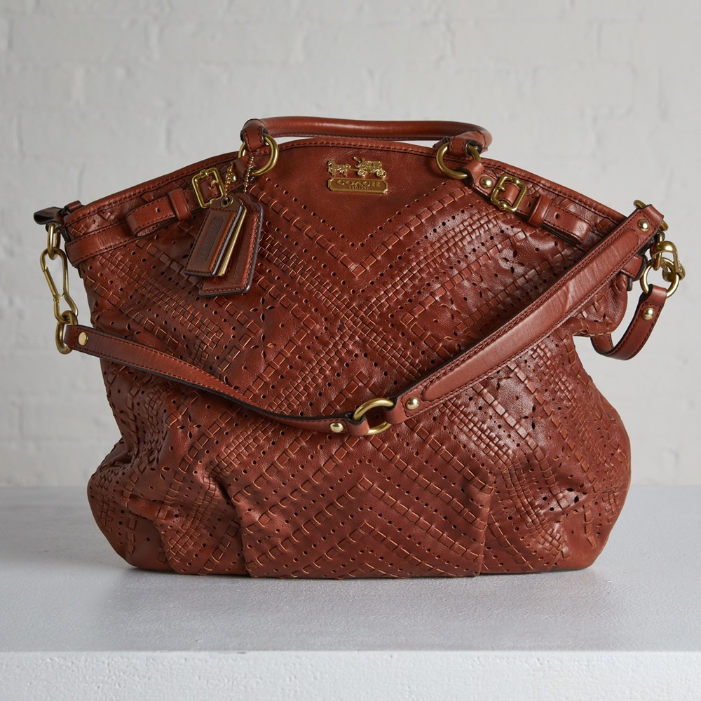 Coach Madison Leather Criss Cross Bag.